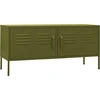Image de vidaXL Armoire TV vert olive 105x35x50 cm Acier