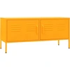 Image de vidaXL Armoire TV jaune moutarde 105x35x50 cm Acier