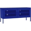 Image de vidaXL Armoire TV bleu marine 105x35x50 cm Acier