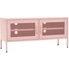 Image de vidaXL Armoire TV rose 105x35x50 cm Acier