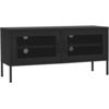 Image de vidaXL Armoire TV noire 105x35x50 cm Acier