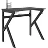 Image de vidaXL Bureau de jeu avec piètement en K noir 90x60x75 cm