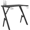 Image de vidaXL Bureau de jeu avec piètement en Y noir 90x60x75 cm