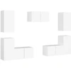 Image de vidaXL Ensemble d'armoires TV 7 pièces blanc bois composite