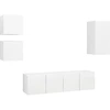 Image de vidaXL 5 Piece TV Cabinet Set White Engineered Wood