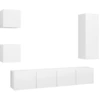 Image de vidaXL Ensemble de 5 meubles TV blanc en bois composite