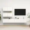 Image de vidaXL Ensemble de 4 armoires TV blanc en bois composite