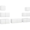 Image de vidaXL Ensemble d'armoires TV 7 pièces blanc bois composite