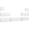 Image de vidaXL Ensemble d'armoires TV 7 pièces blanc bois composite
