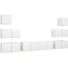 Image de vidaXL Ensemble de 8 meubles TV blanc en bois composite
