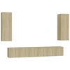 Image de vidaXL Ensemble d'armoires TV 5 pièces en bois composite chêne Sonoma