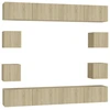 Image de vidaXL Ensemble d'armoires TV 8 pièces en bois composite chêne Sonoma