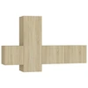 Image de vidaXL Ensemble d'armoires TV 3 pièces en bois composite chêne Sonoma