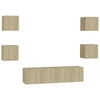 Image de vidaXL Ensemble d'armoires TV 6 pièces en bois composite chêne Sonoma