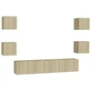 Image de vidaXL Ensemble d'armoires TV 6 pièces en bois composite chêne Sonoma