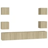 Image de vidaXL Ensemble d'armoires TV 6 pièces en bois composite chêne Sonoma