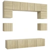 Image de vidaXL Ensemble d'armoires TV 8 pièces en bois composite chêne Sonoma