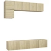Image de vidaXL Ensemble d'armoires TV 5 pièces en bois composite chêne Sonoma