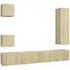 Image de vidaXL Ensemble d'armoires TV 5 pièces en bois composite chêne Sonoma