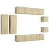 Image de vidaXL Ensemble d'armoires TV 8 pièces en bois composite chêne Sonoma