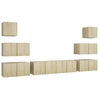 Image de vidaXL Ensemble d'armoires TV 8 pièces en bois composite chêne Sonoma