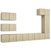 Image de vidaXL Ensemble d'armoires TV 8 pièces en bois composite chêne Sonoma