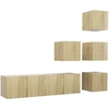 Image de vidaXL Ensemble d'armoires TV 6 pièces en bois composite chêne Sonoma