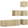 Image de vidaXL Ensemble d'armoires TV 5 pièces en bois composite chêne Sonoma