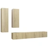 Image de vidaXL Ensemble de 4 meubles TV en bois composite chêne Sonoma