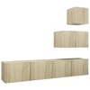Image de vidaXL Ensemble de 4 meubles TV en bois composite chêne Sonoma