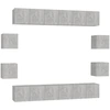 Image de vidaXL Ensemble d'armoires TV 10 pièces gris béton Bois composite