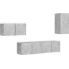 Image de vidaXL Ensemble d'armoires TV 4 pièces gris béton Bois composite