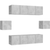 Image de vidaXL Ensemble de 6 meubles TV en bois gris béton