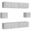 Image de vidaXL Ensemble de 6 meubles TV en bois gris béton