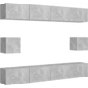 Image de vidaXL Ensemble de 6 meubles TV en bois gris béton