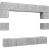 Image de vidaXL Ensemble de 8 meubles TV en bois gris béton