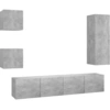 Image de vidaXL Ensemble de 5 meubles TV en bois gris béton