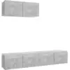 Image de vidaXL Armoires TV 3 pcs. Gris béton Bois composite