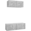 Image de vidaXL Ensemble d'armoires TV 2 pièces gris béton Bois composite