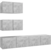 Image de vidaXL Ensemble d'armoires TV 4 pièces gris béton Bois composite