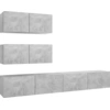 Image de vidaXL Ensemble d'armoires TV 4 pièces gris béton Bois composite