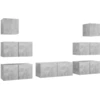 Image de vidaXL Ensemble d'armoires TV 7 pièces gris béton Bois composite