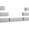 Image de vidaXL Ensemble de 8 meubles TV en bois gris béton