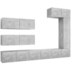 Image de vidaXL Ensemble d'armoires TV 7 pièces gris béton Bois composite