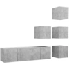 Image de vidaXL Ensemble de 6 meubles TV en bois gris béton