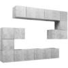Image de vidaXL Ensemble d'armoires TV 10 pièces gris béton Bois composite
