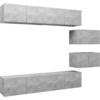 Image de vidaXL Ensemble de 6 meubles TV en bois gris béton