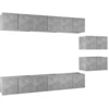 Image de vidaXL Armoires TV 8 pcs. Gris béton Bois composite