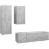 Image de vidaXL Ensemble d'armoires TV 4 pièces gris béton Bois composite