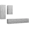 Image de vidaXL Ensemble d'armoires TV 4 pièces gris béton Bois composite
